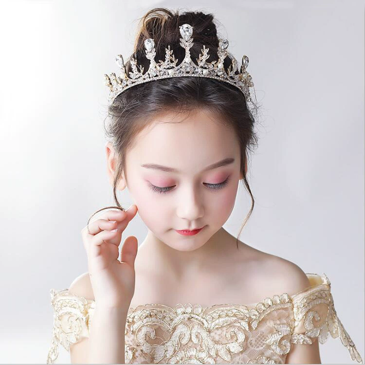 Children's tiara for princess, crown, golden headband, hair accessory, “Frozen”, Birthday gift