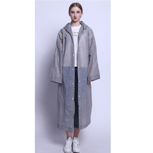 Wholesale Hiking Raincoat Button Waterproof Poncho Fashion Adult Unisex Thick EVA Raincoat Thick Poncho