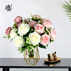 Simulation Flower Wedding Handbroken Blossom Nordic 5 British Rose Home Decoration Desktop Placement Room Silk Flower Beast