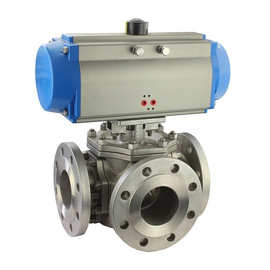 气动三通球阀 L气动三通球阀 T型气动三通球阀