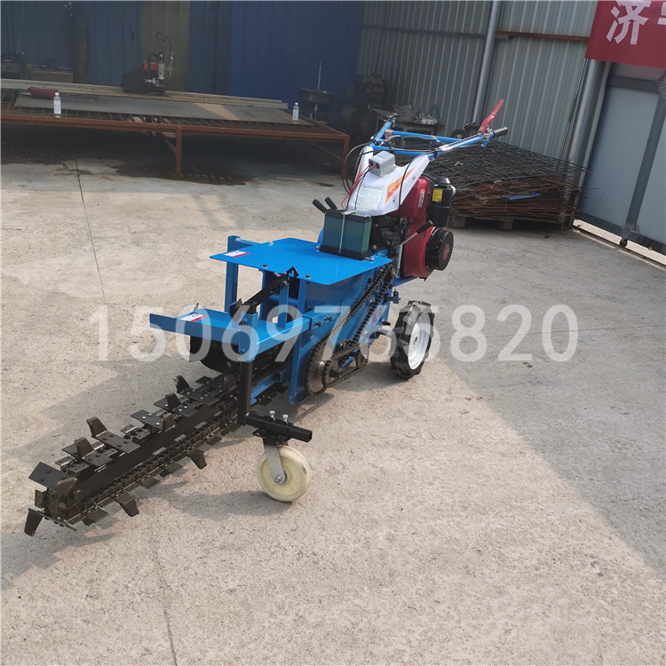 链条开沟机小型手扶 电缆管道挖沟路面挖沟挖槽机 履带链式开槽机