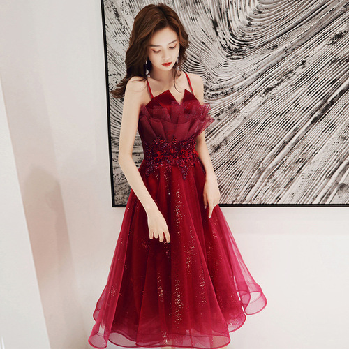 Evening Dresses cocktail party banquet dress vestido de banquete de cóctel Bridegroom Engagement Wedding red dress dress