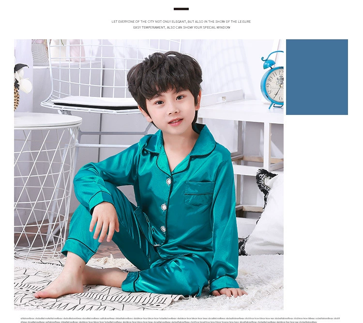 NEW Autumn Children cardigan Pajamas set teen long sleeve silk sleepwear Kids Girls Home Clothes 2pcs Suit Children's Pyjamas night gowns cheap