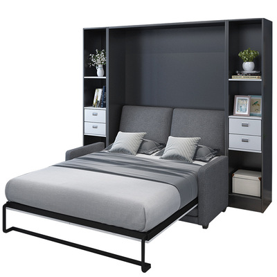 隐形床整体卧室省空间易安装储物柜储物格带沙发家具衣柜正翻侧翻|ms