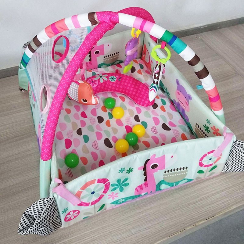 Función de bebé transfronterizo Nueva estera del juego PISCINA DE BOLAS de océano cinco en uno estera para dormir juego manta fitness rack