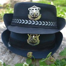 女士卷邊帽子保安便帽新式女保安黑色大沿帽墨綠色保安翻邊帽