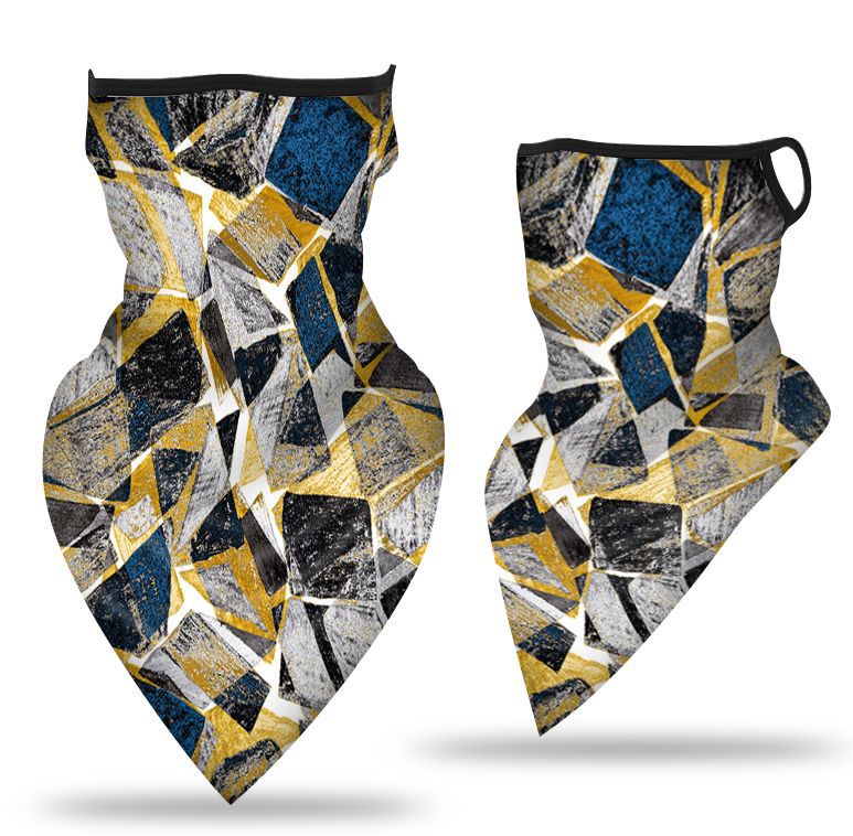 Oído-colgando triángulo bufanda hielo malla de seda máscara transpirable cuello cubierta al aire libre equitación pesca a prueba de viento protector solar cara toalla bufanda