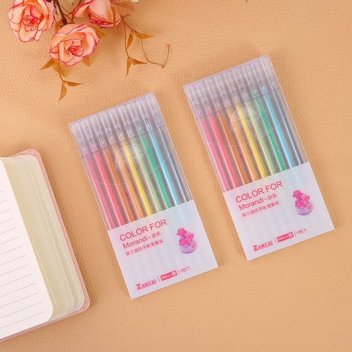 9-color Morandi color gel pens for girls, student refills, signature pens, creative account pen sets