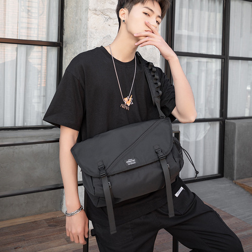 Men's tool bag crossbody bag trendy brand Harajuku functional college postman computer casual shoulder backpack for women