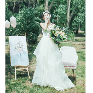 Casual Light Wedding Dress Forest Style 2025 New Bride Going Out Gauze Suspender Super Fairy Dream Travel Photography Gauze Dress Daily