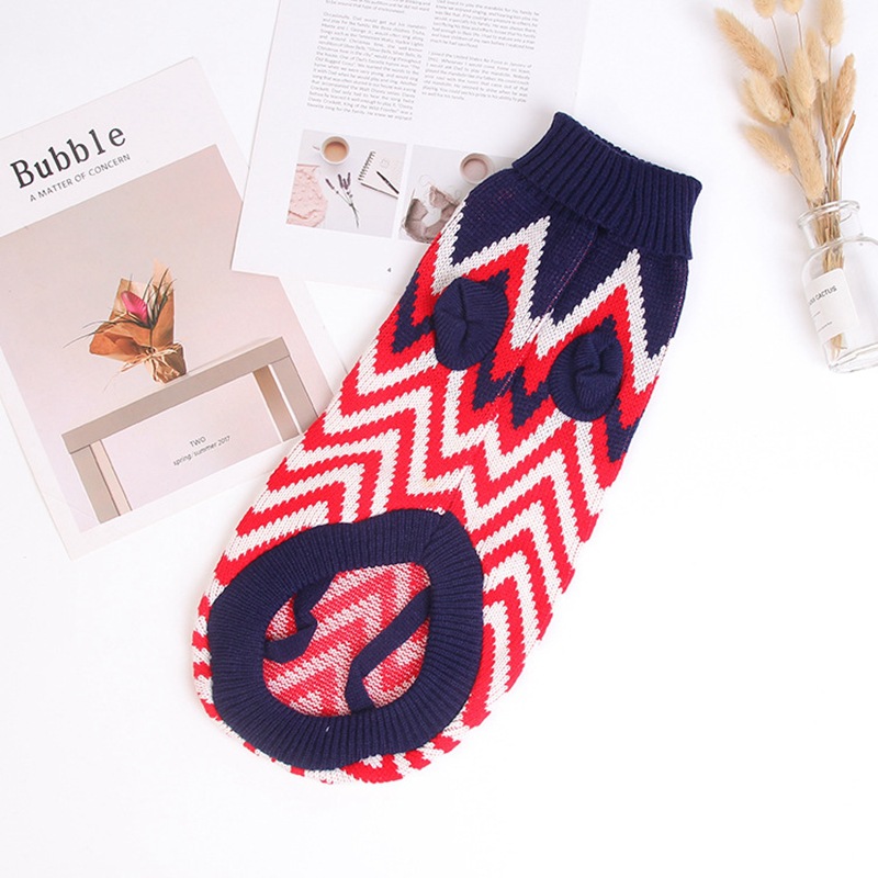 Christmas Reindeer Maple Leaf Snowflake Holiday Pet Clothes Turtleneck Knitted Sweater Dog Cat Clothing Winter Coat_voghion.com