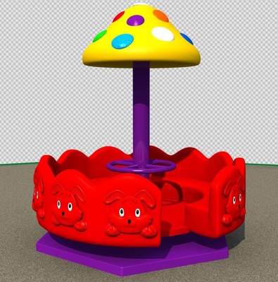 幼儿园儿童转椅塑料蘑菇转转椅|ru