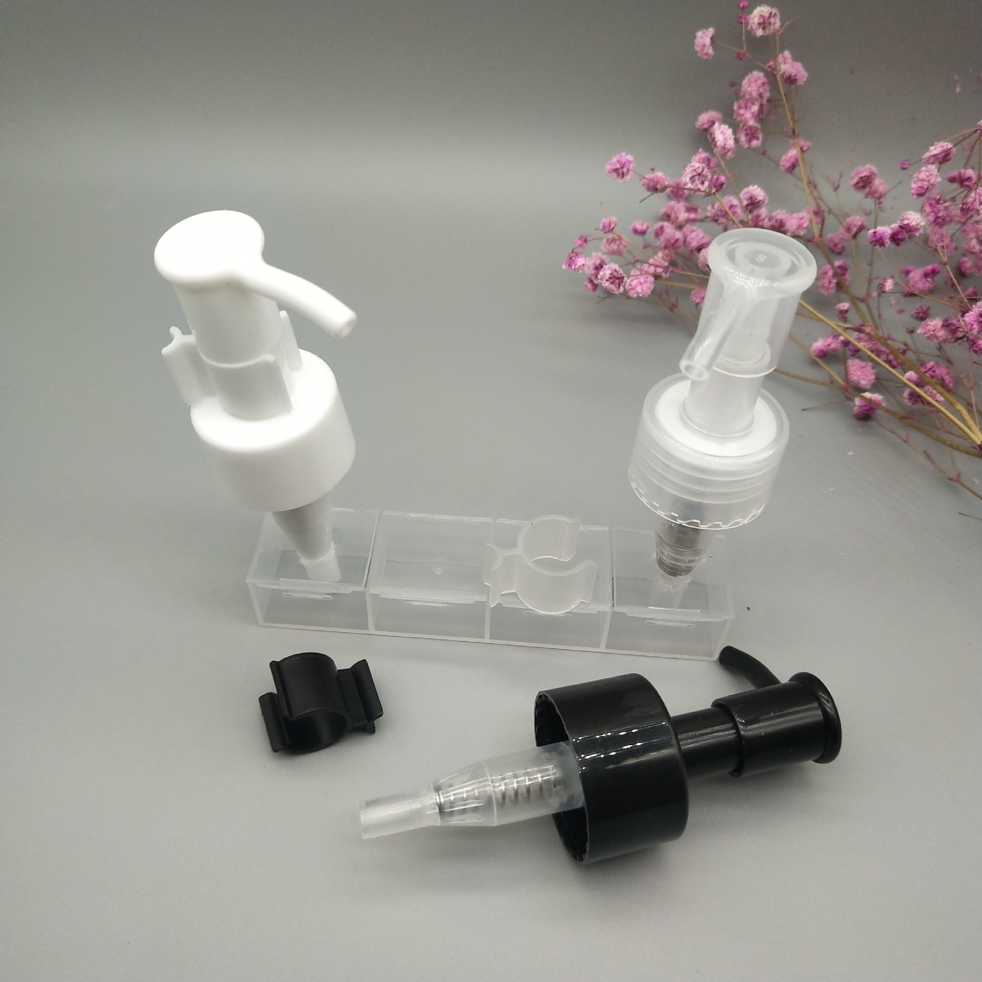 厂家直销夹子按压泵头精油鸭嘴压嘴头挤压头适用20牙多特瑞