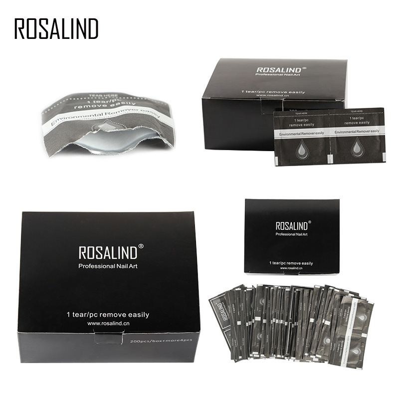 ROSALIND卸甲包10片裝美甲工具卸甲片 美甲店甲油膠卸甲巾卸甲棉