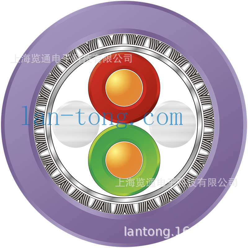 双芯紫色profibus-dp fms fip 2*awg22/1 2*0.64专用通讯屏蔽线缆