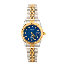 時尚金典休閑手表 銀鑲金個性不銹鋼防水帶日歷女士商務石英手表