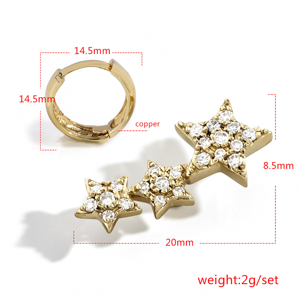 2020 New Fashion Bright Full Diamond Earrings Wholesale display picture 2