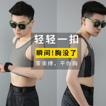 t运动塑胸束胸内衣女大码透气大胸显小缩胸学生运动防震跨境