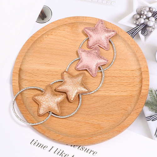 20917 spring and summer hair ball hair tie Korean children's high elastic hair rope five-pointed star sequins will not hurt the hair elastic band