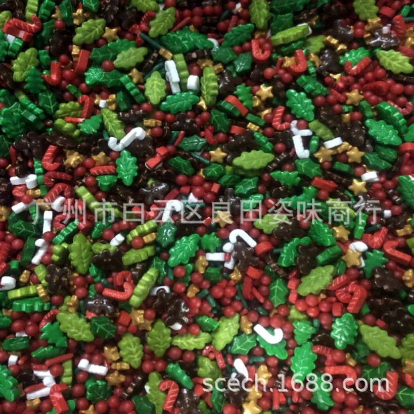 Рождественский цвет сахар смешанные выпечки Торт украшения цвет конфеты красный костыль зеленое дерево смешанные рождественские украшения 1 кг