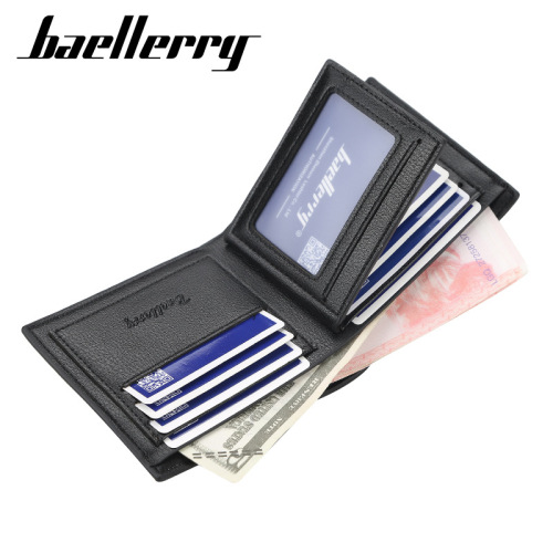 baellerry wallet men's horizontal one-fold small wallet fashionable open coin purse short ultra-thin wallet bag