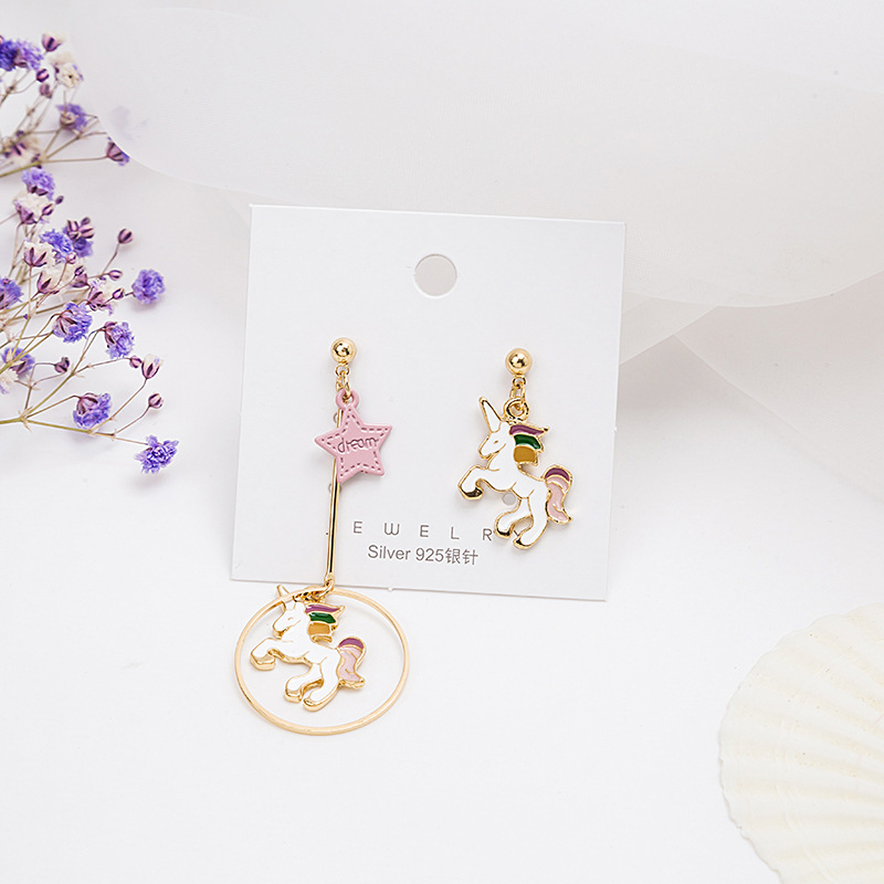 1 Pair Sweet Rabbit Rainbow Enamel Alloy Artificial Pearls Drop Earrings display picture 4