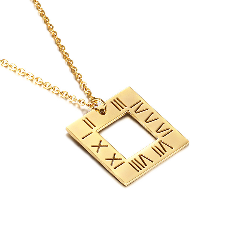 Women'S Gender Fashion Style PVD Coated 18K Gold Plated Letter Titanium Steel Fashion Waterproof Non Tarnish 304 Stainless Steel Pendant Necklace