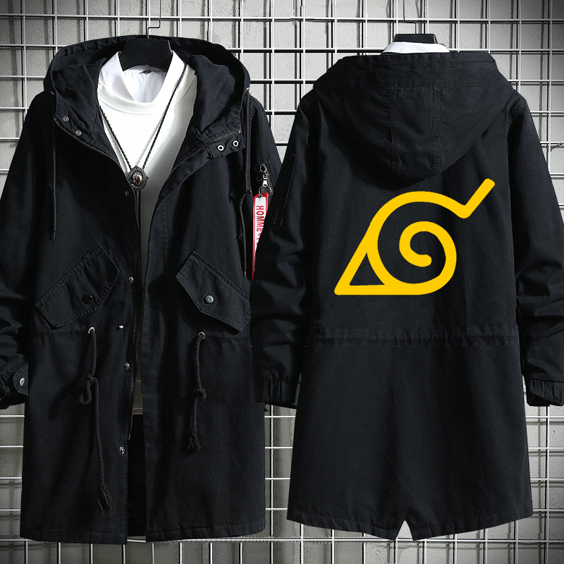 Naruto sasuke yuzhibo familia kakashi dibujos animados otoño e invierno grueso hombres y mujeres estudiante pareja gabardina image 25