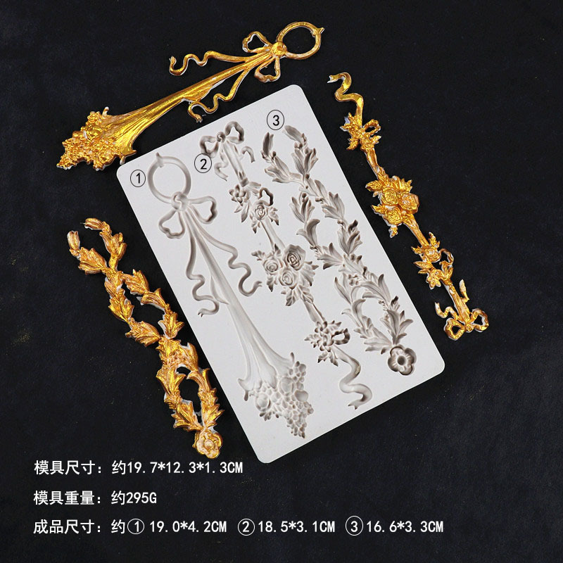 Estilo europeo en relieve molde de silicona fondant decoración de la boda herramienta de molienda para hornear ritmo seco molde de chocolate molde de la torta