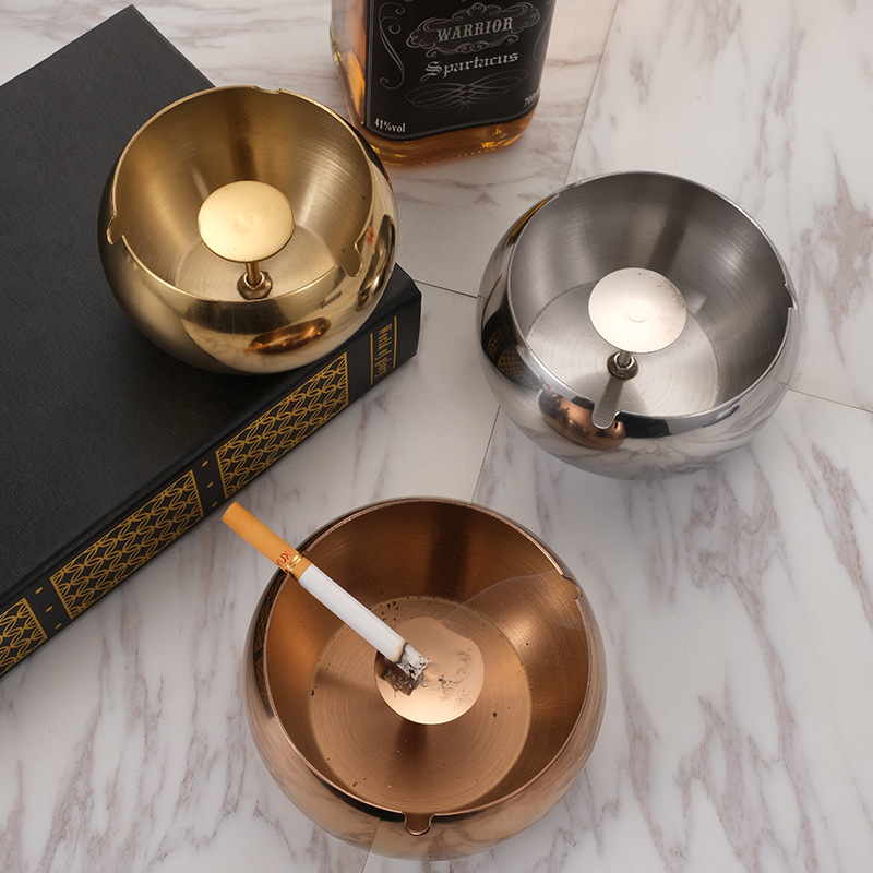 Creative windproof ashtray stainless steel for hotel