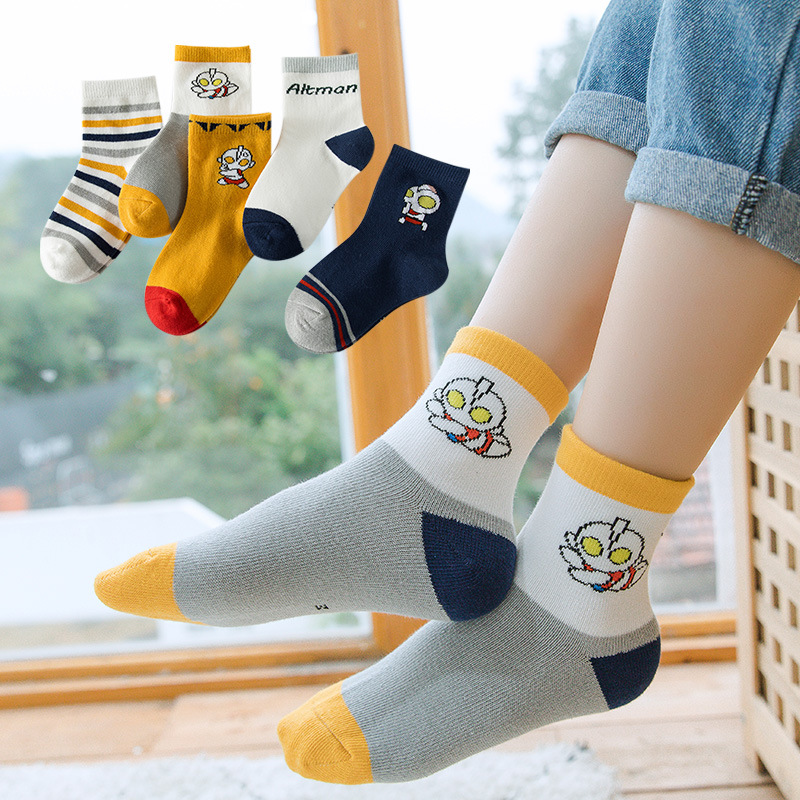 20年新款奥特曼儿童花边中筒袜棉质舒适亲肤春秋冬季男女宝宝袜子