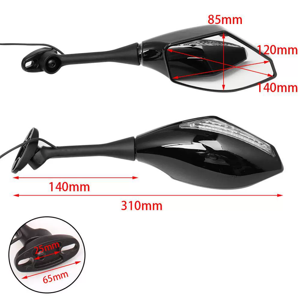 Modified rear view mirror with accessories with light, racing car, mirror effect