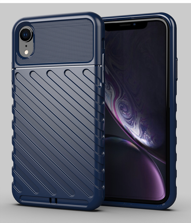 iPhone XR cep telefonu kılıfı için uygundur Apple XR cep telefonu kılıfı Thunder düşmeyi önleyici yumuşak silikon kalınlaştırılmış her şey dahil saf renk