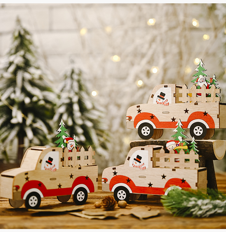 Haube Weihnachts dekoration Festival bedarf Holz DIY Auto dekoration Weihnachts mann liefert kreative Auto dekorationpicture9