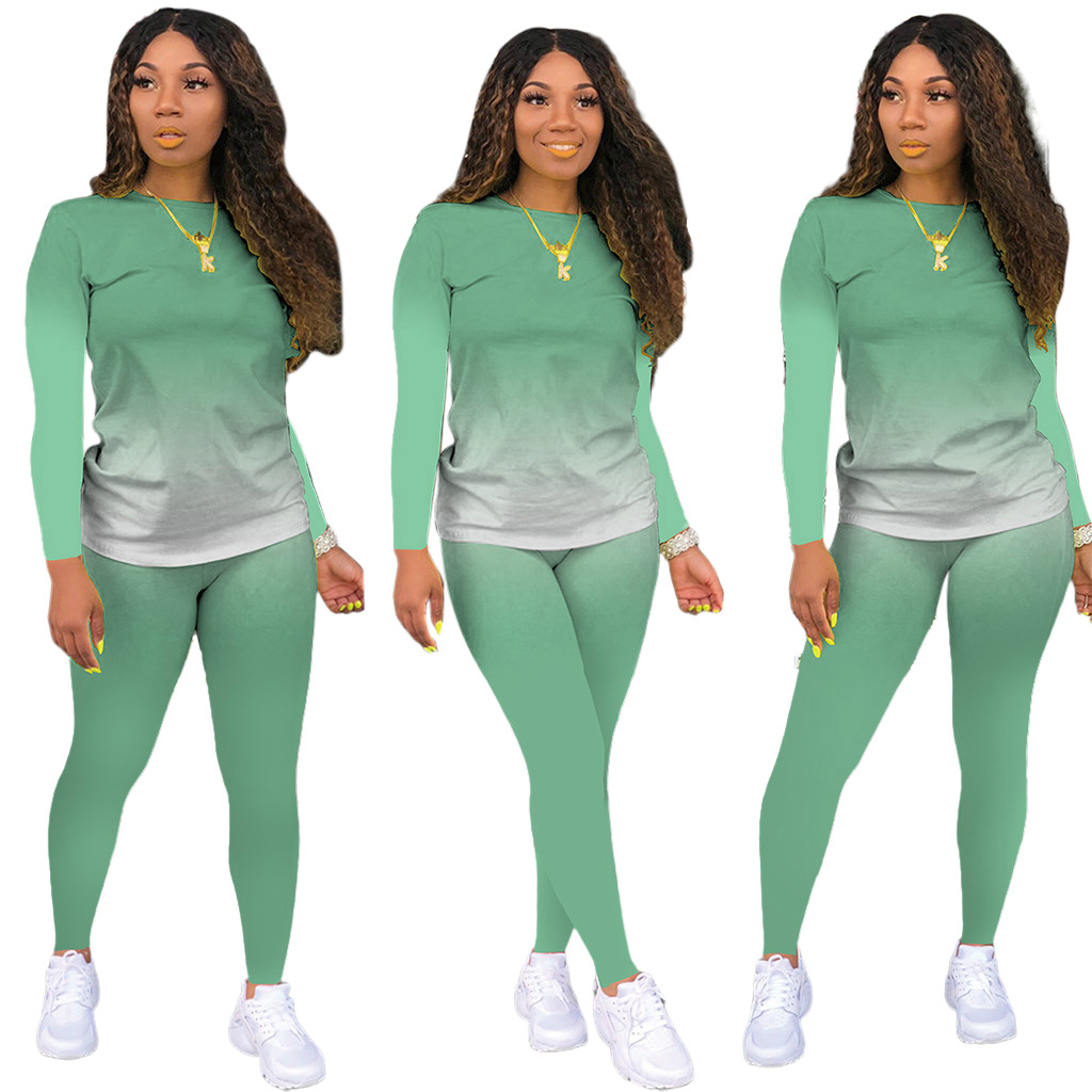 Gradient Long-Sleeved Trousers 2 Piece Set NSBTY62702