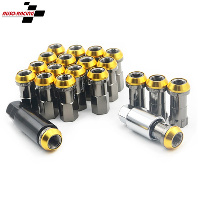赛车改装母车轮螺母铬钛合金涂层防盗耳螺母锁具M12x1.25 M12x1.5