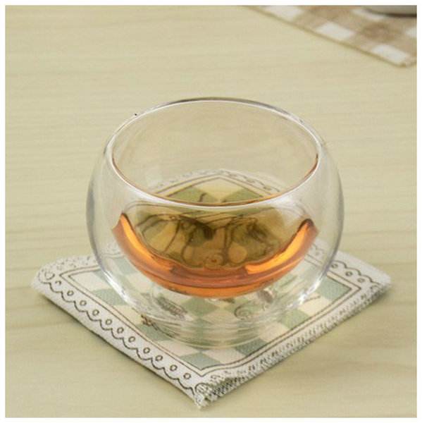 Glass double-layer tea set