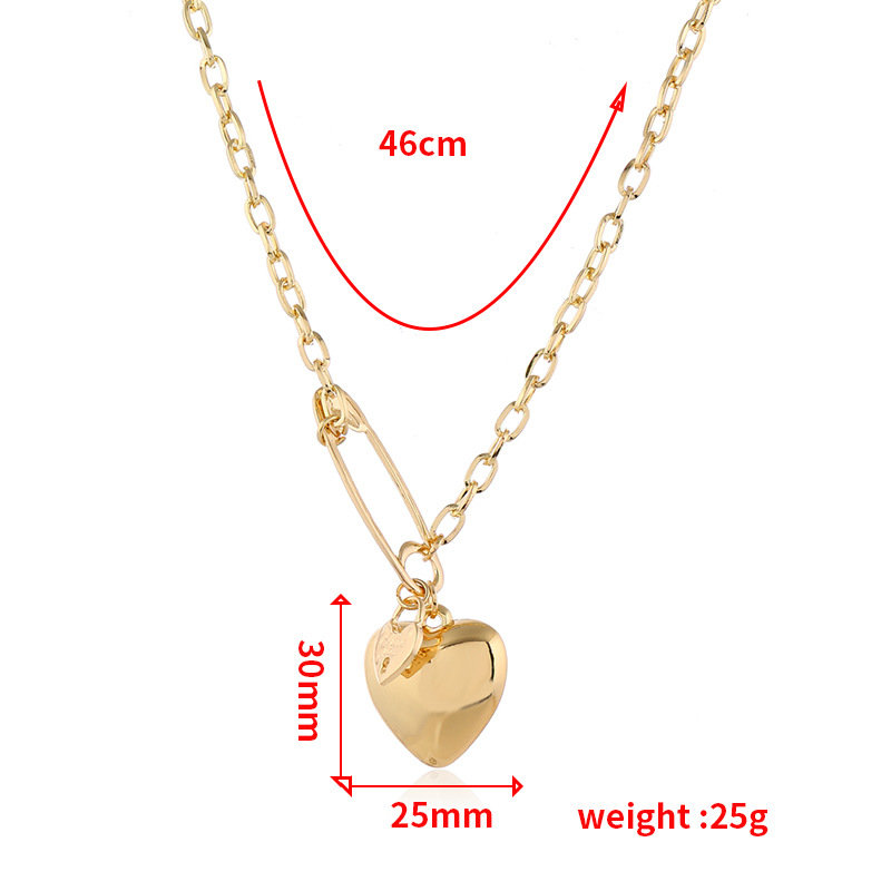 Cute Three-dimensional Pendant Clavicle Chain New Simple Love Pin Sweater Chain Wholesales Yiwu Suppliers China display picture 1