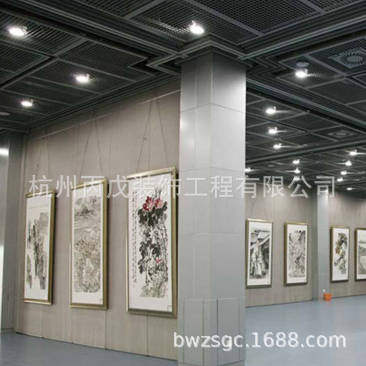 One kind Art gallery Painting and Calligraphy Removable Exhibition Two-sided Flax Decorative cloth track suspension To track Display Board