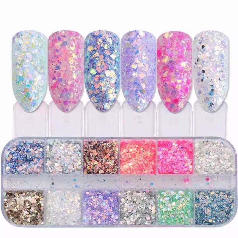 Long boxed nail sequins glitter ultra-thin ins popular Japanese nail products nail decoration