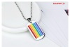 Epoxy resin, rainbow pendant stainless steel, necklace, round beads, Birthday gift, 6 colors