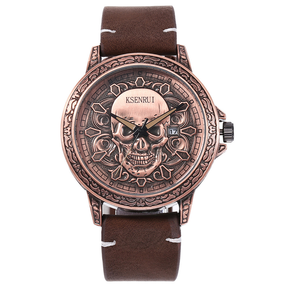 Casual Cráneo Hebilla Cuarzo Relojes Hombre display picture 5