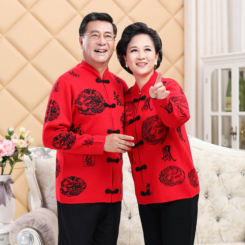 羊毛衫厂家生产批发直销中老年装羊毛衫秋冬厚款毛衣爸妈情侣装