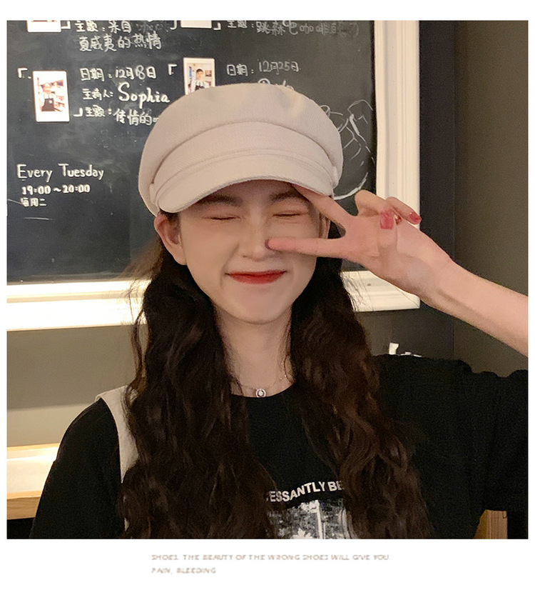 140g Weight Beret Hat Hats Type Daily, Shopping Occasion cotton and linen Material Solid Color Pattern All Seasons Season Women's Gender Basic, Retro Style Curved Eaves Rim Women's Basic Retro Solid Color Curved Eaves Beret Hat 8
