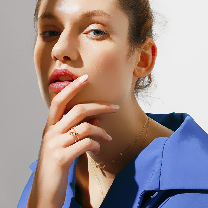 Retro Cross Copper Inlay Rhinestones Rings