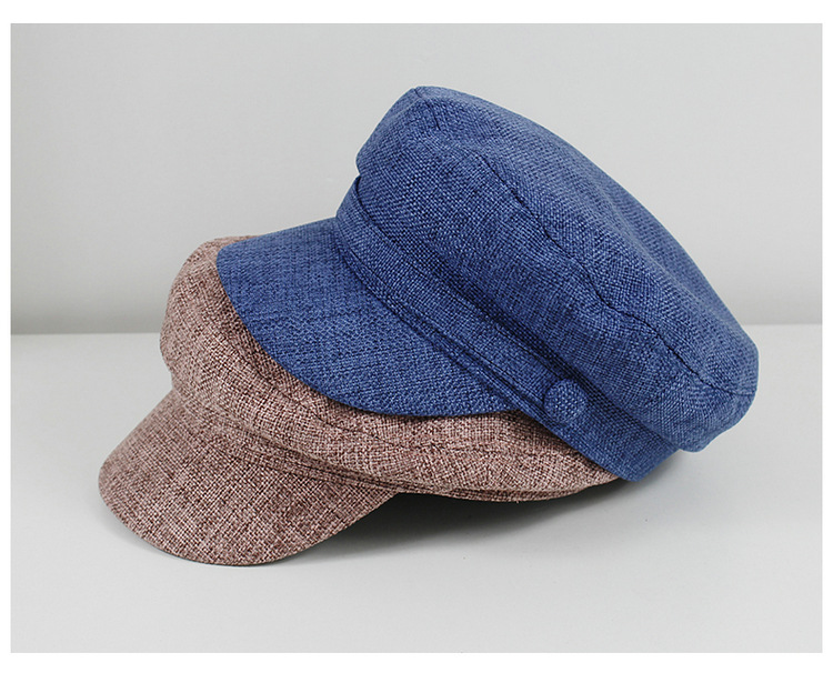 140g Weight Beret Hat Hats Type Daily, Shopping Occasion cotton and linen Material Solid Color Pattern All Seasons Season Women's Gender Basic, Retro Style Curved Eaves Rim Women's Basic Retro Solid Color Curved Eaves Beret Hat 9