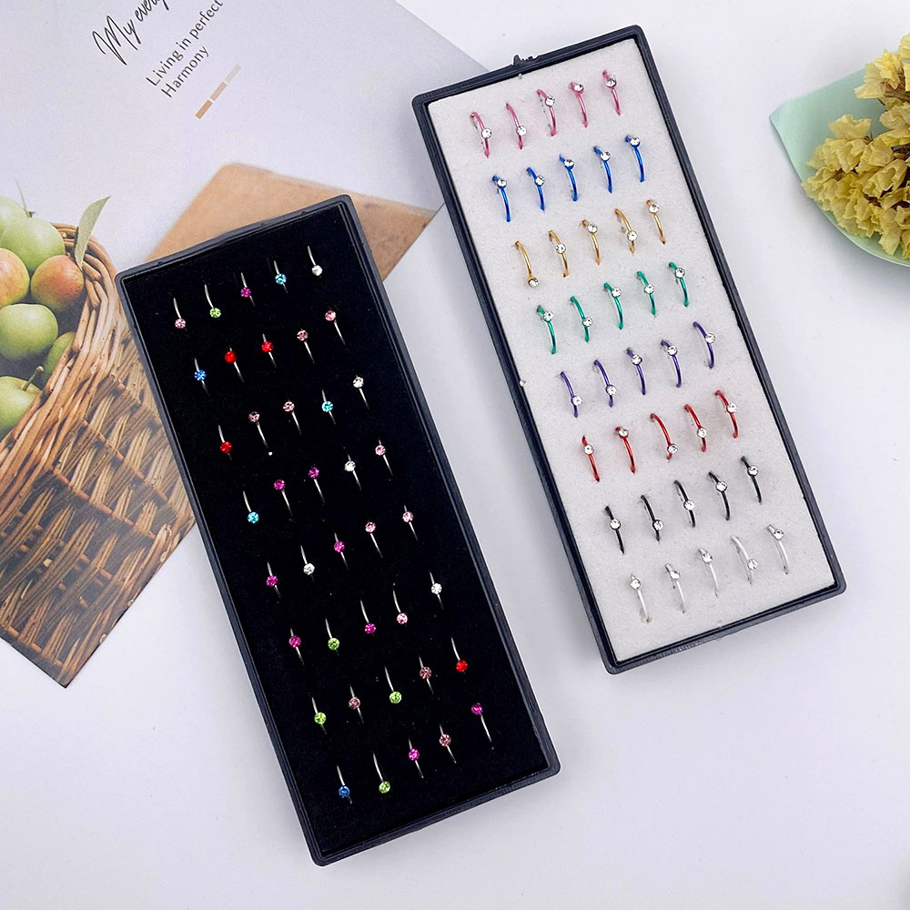 38g Weight Rhinestones Inlay Material Nose Ring Classification 1 Set Quantity Daily Occasion Stainless Steel Material Round Pattern Unisex Gender Inlay Design Fashion Style 1 Set Fashion Round Stainless Steel Inlay Rhinestones Nose Ring Nose Pin 3