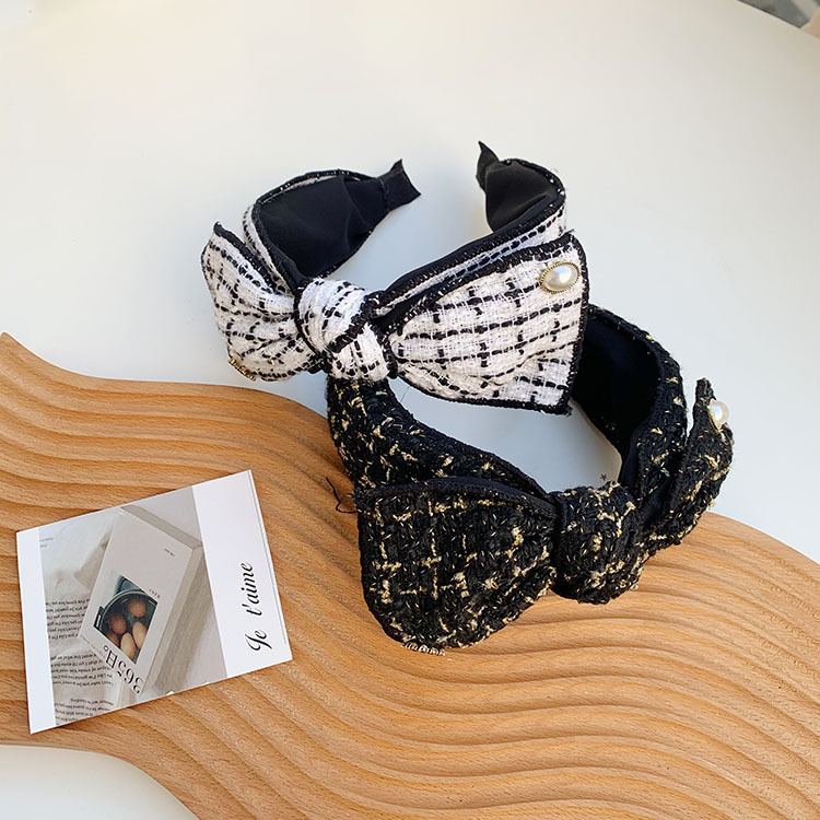 Woolen Plaid Fabric Headband display picture 4