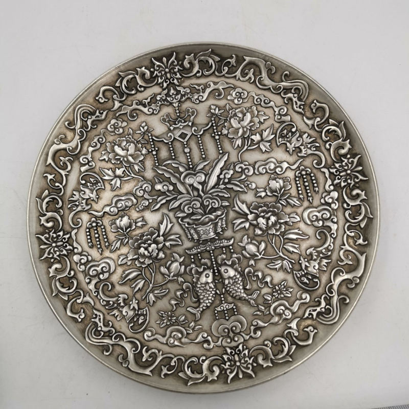 Antique Miscellaneous Antique Made of Old White Copper Silver Plated Plate Plate All the Good Things Silver Plate Silver Plate Collectible Antique Miscellaneous Antique Made of Old White Copper Silver Plated Plate Plate All the Good Things Silver Plate Silver Plate Collectible