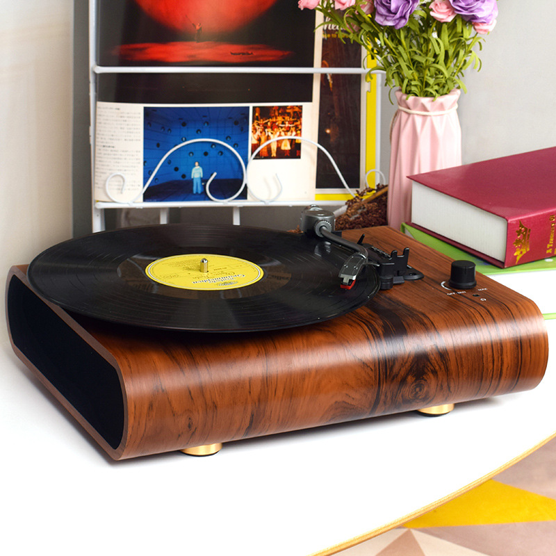 Виниловый проигрыватель Loo Retro Bluetooth натуральное дерево